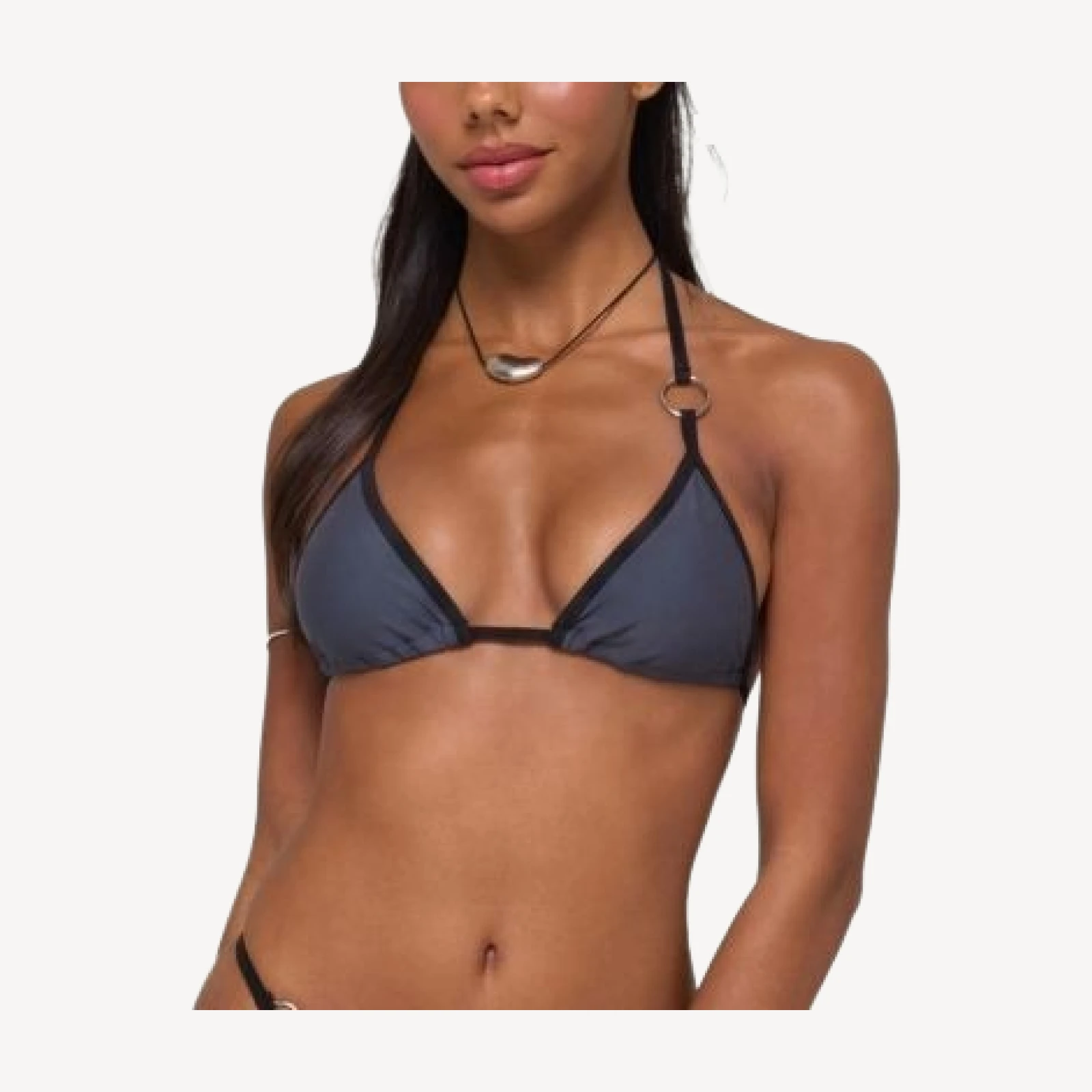 Edikted Kenni Ring Contrast Triangle Bikini Top