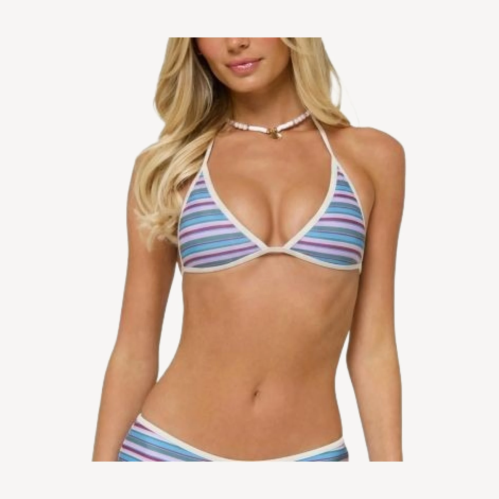 Edikted Carlota Striped Triangle Bikini Top