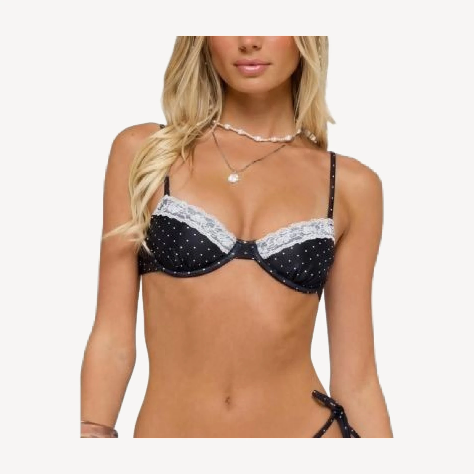 Edikted Nicci Polka Dot Cupped Bikini Top