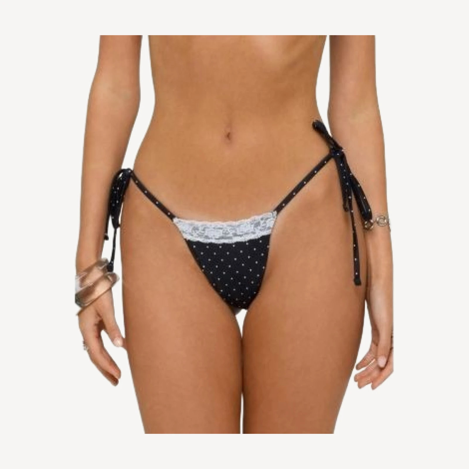 Edikted Nicci Polka Dot String Bikini Bottom