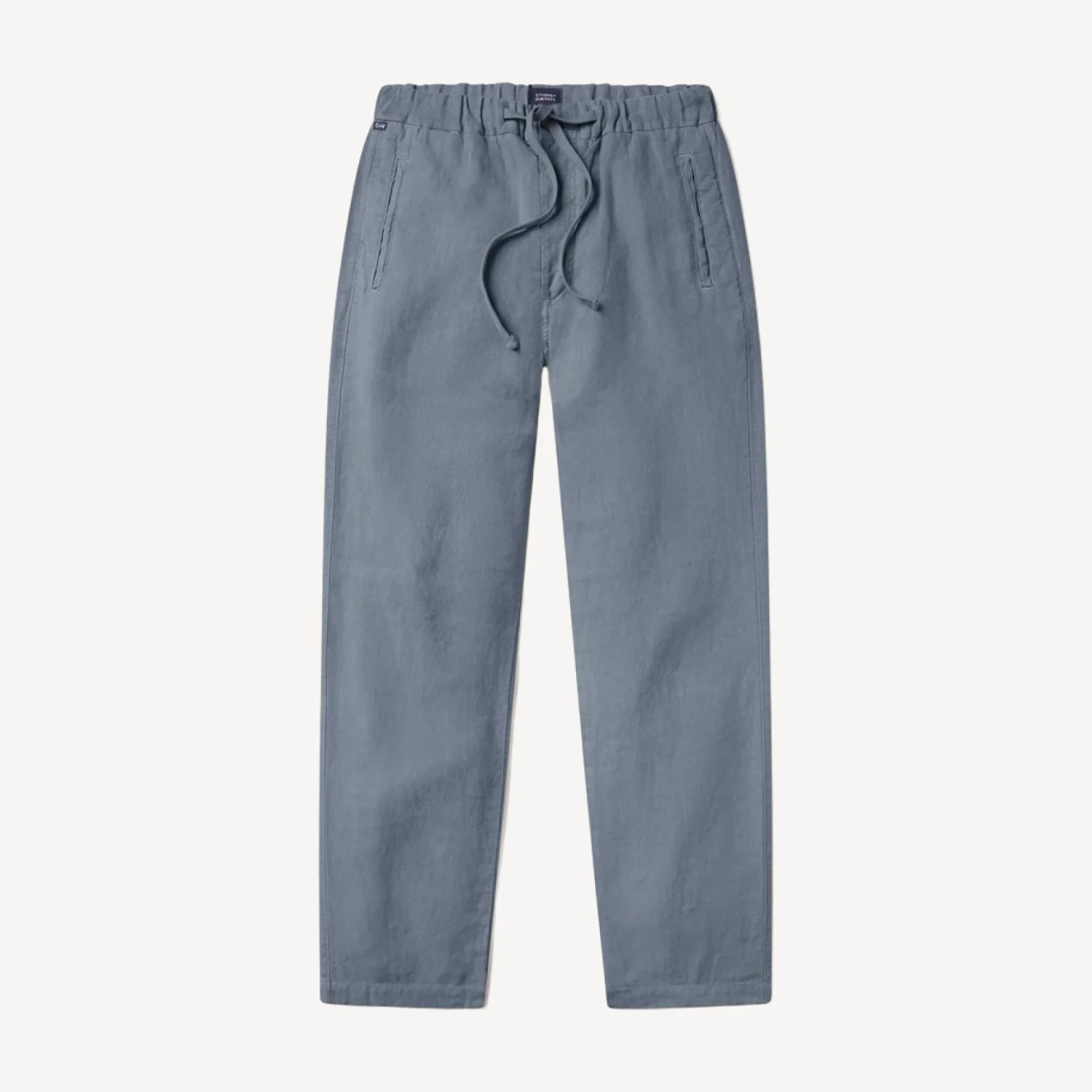 Drawstring Deck Linen Pant in Stone Blue