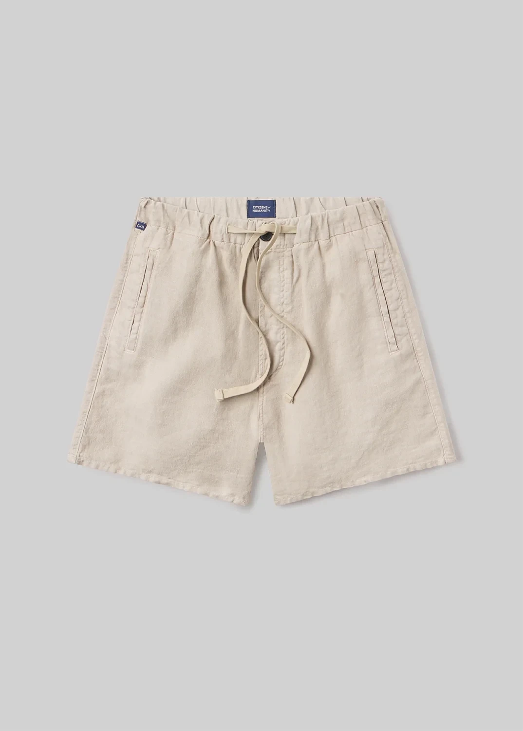 Drawstring Deck Linen Short in Wheat