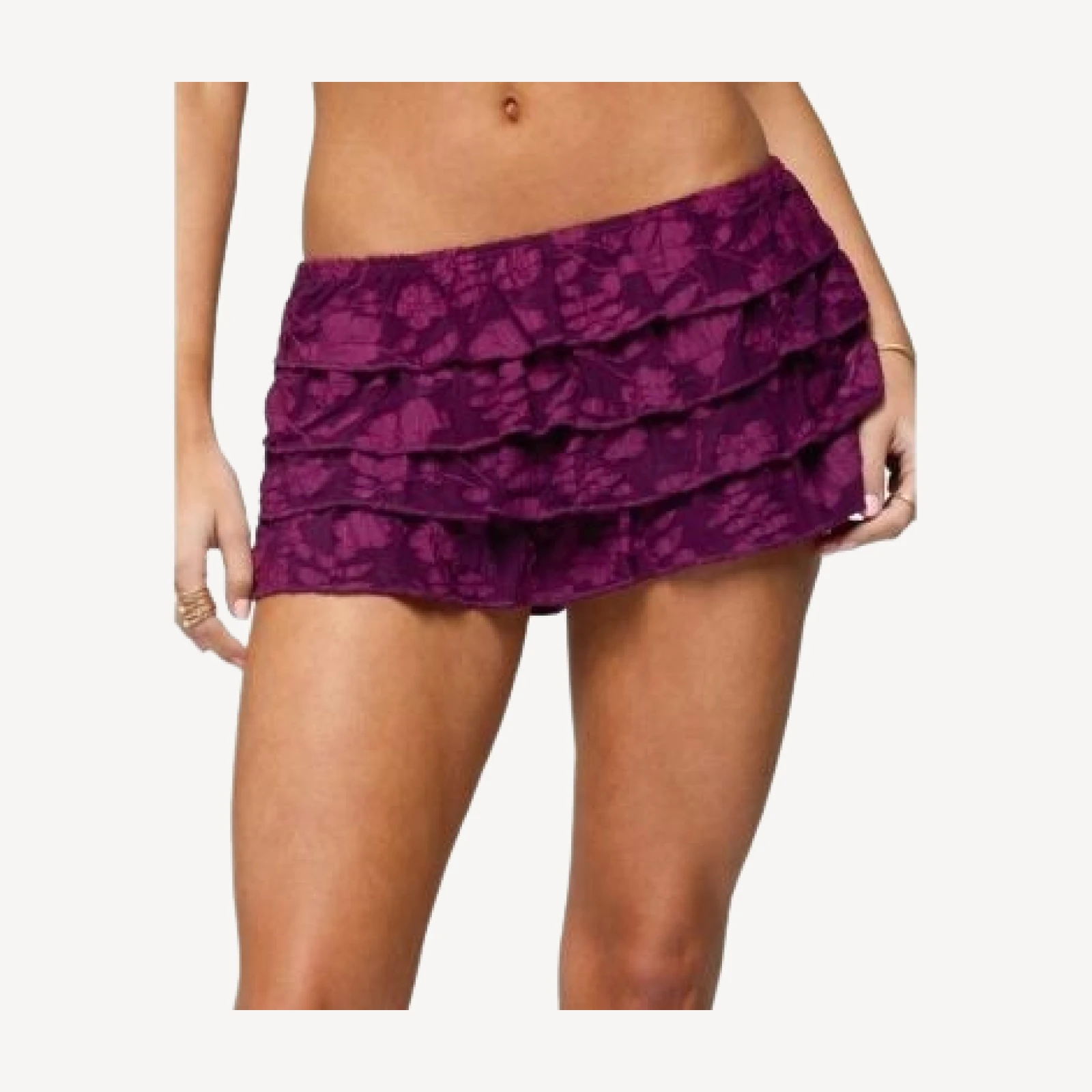 Edikted Keyla Ruffled Textured Micro Skort