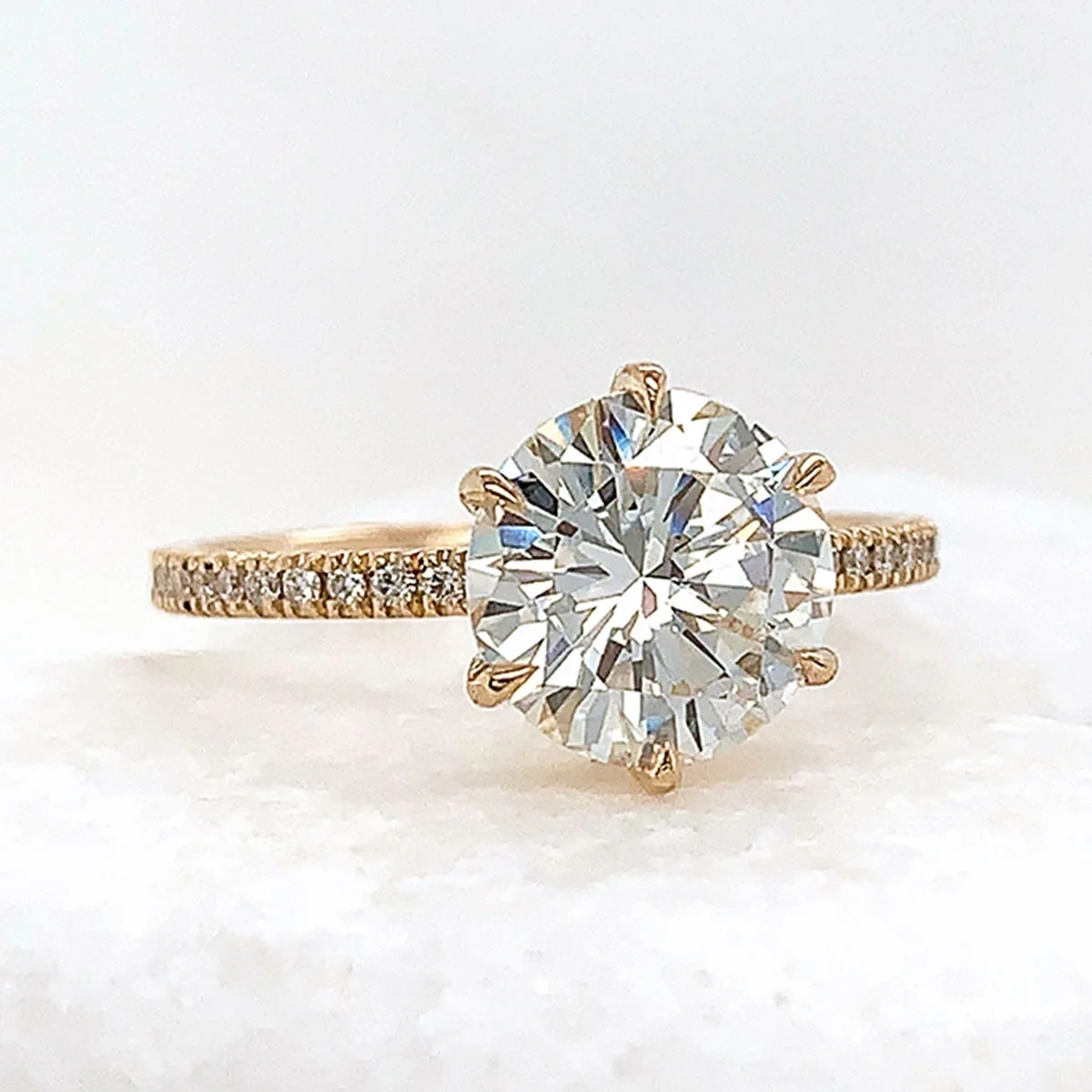 Eleonore Ring - Yellow Gold & White Diamond