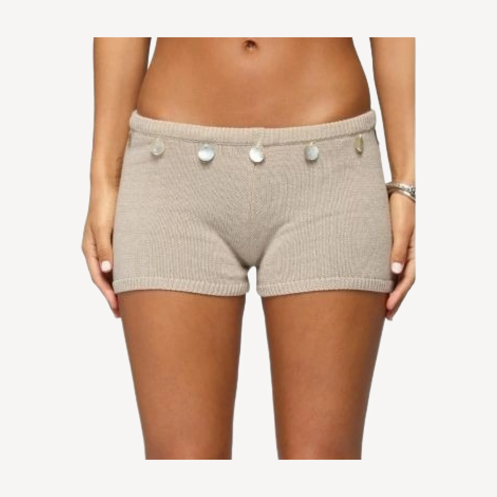 Edikted Nicca Iridescent Knit Shorts