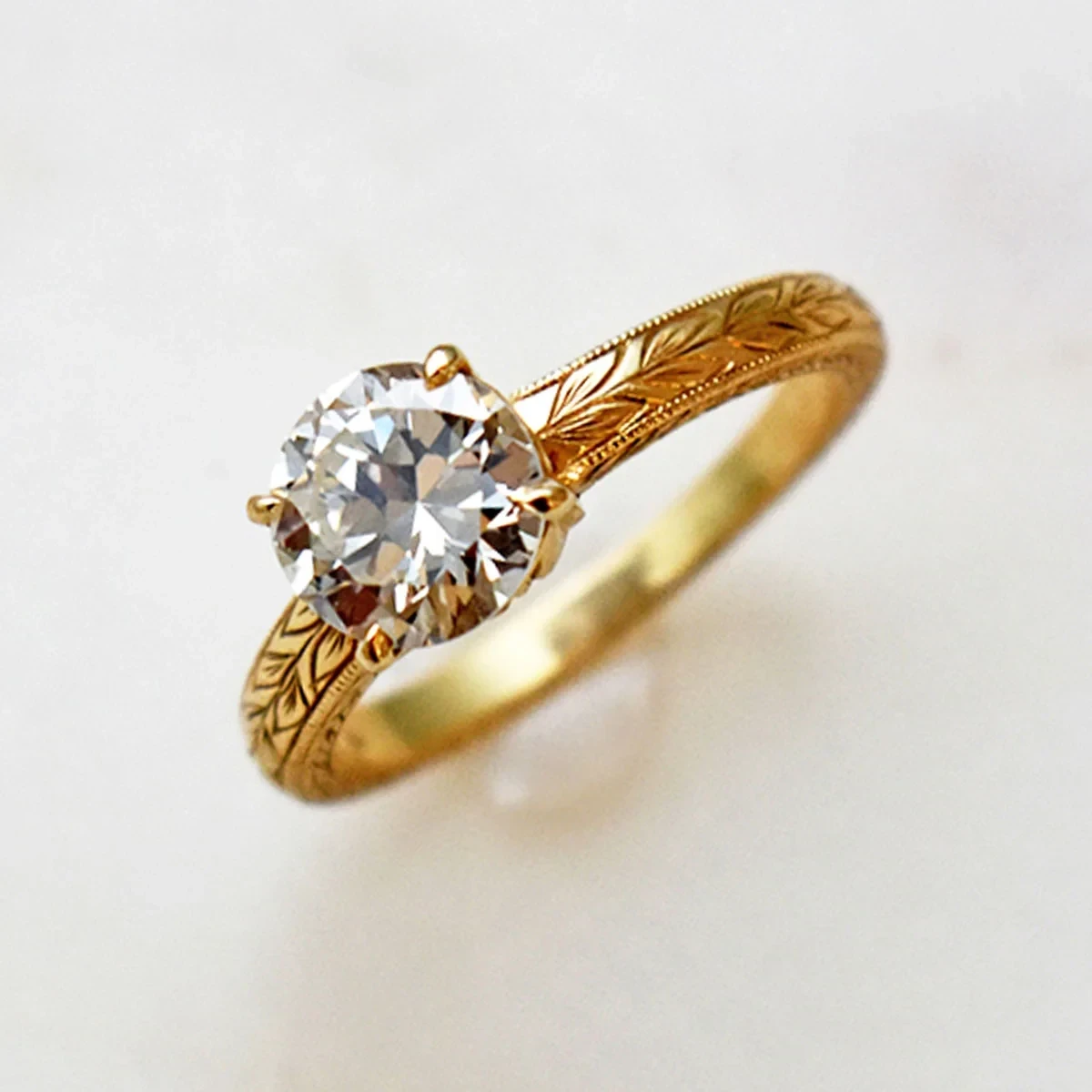 Custom Ring - Yellow Gold & White Diamond
