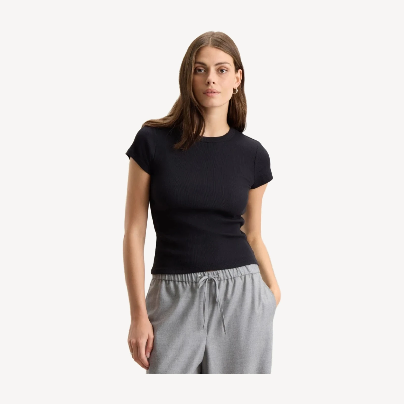 RIB KNIT TEE