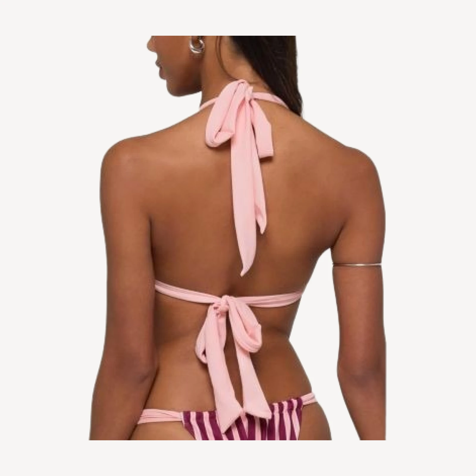Edikted Esmer Knotted Striped Bikini Top