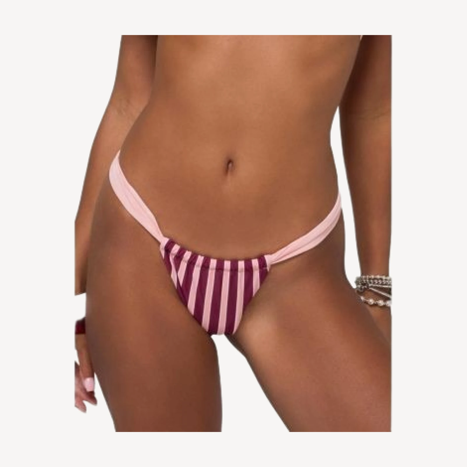 Edikted Esmer Contrast Striped Bikini Bottom