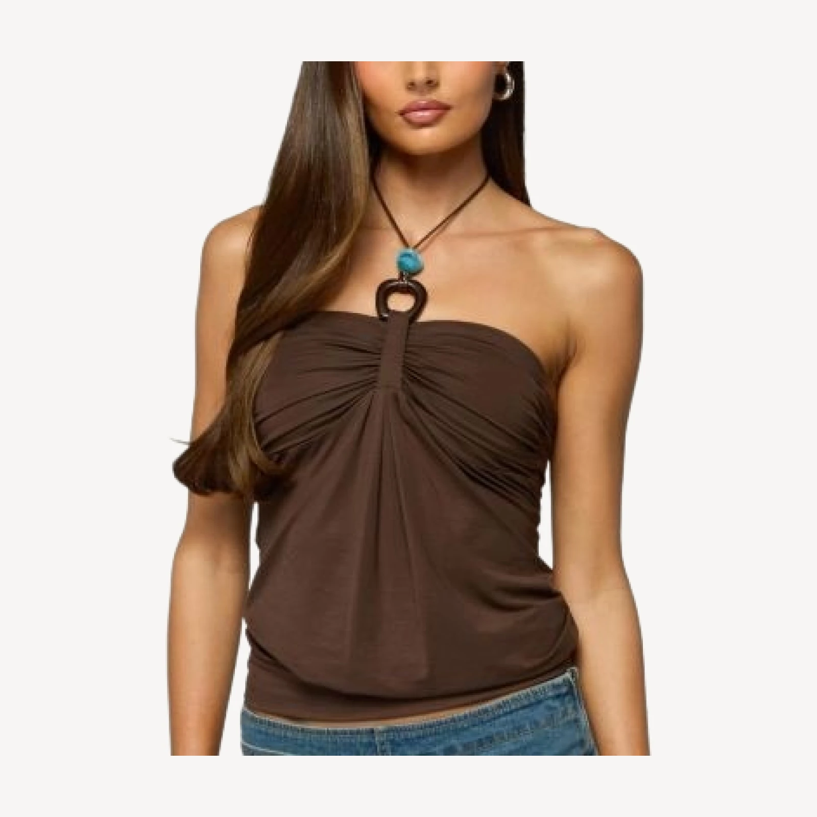 Edikted Itzel Ring Gathered Halter Top