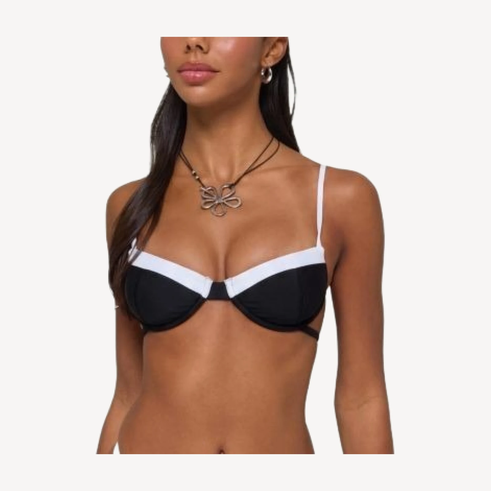 Edikted Atalia Contrast Cupped Bikini Top