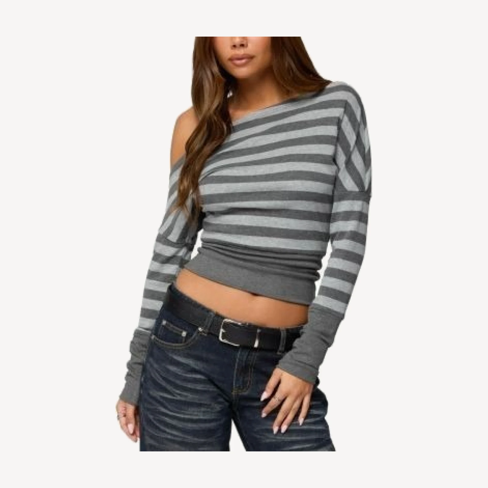 Edikted Marniee Striped Off Shoulder Top