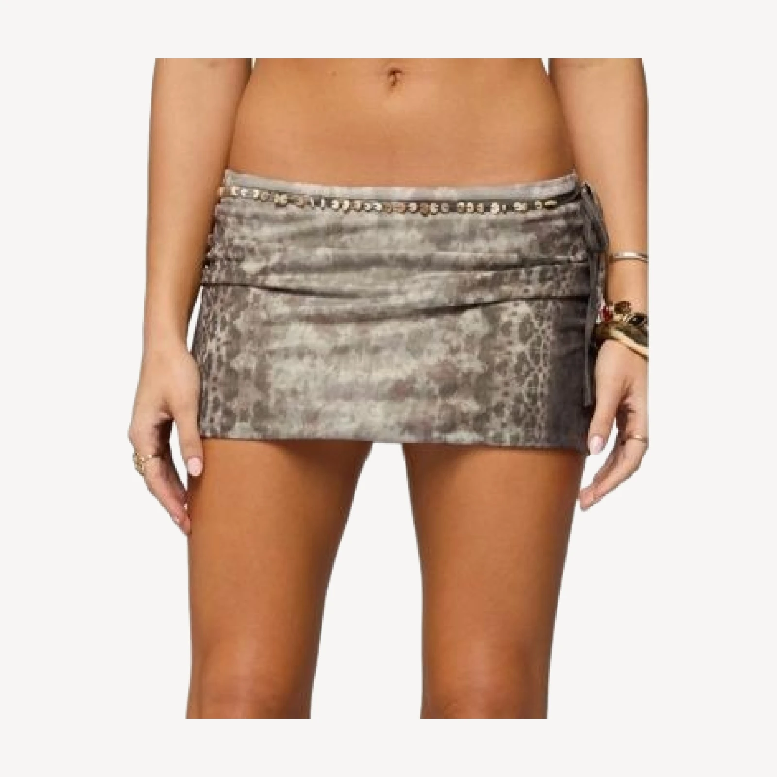 Edikted Teresa Printed Mesh Mini Skirt