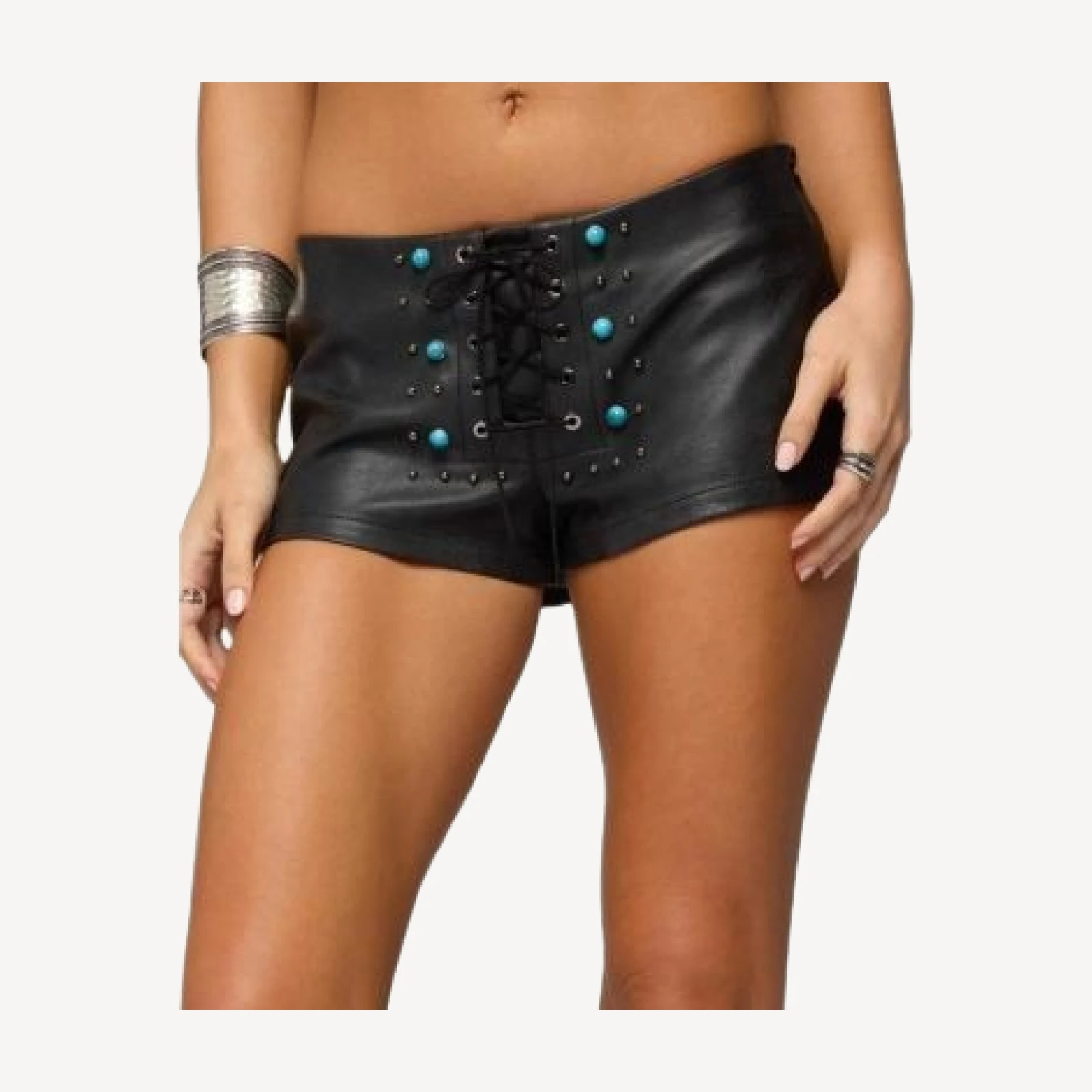 Edikted Jessica Lace Up Micro Shorts