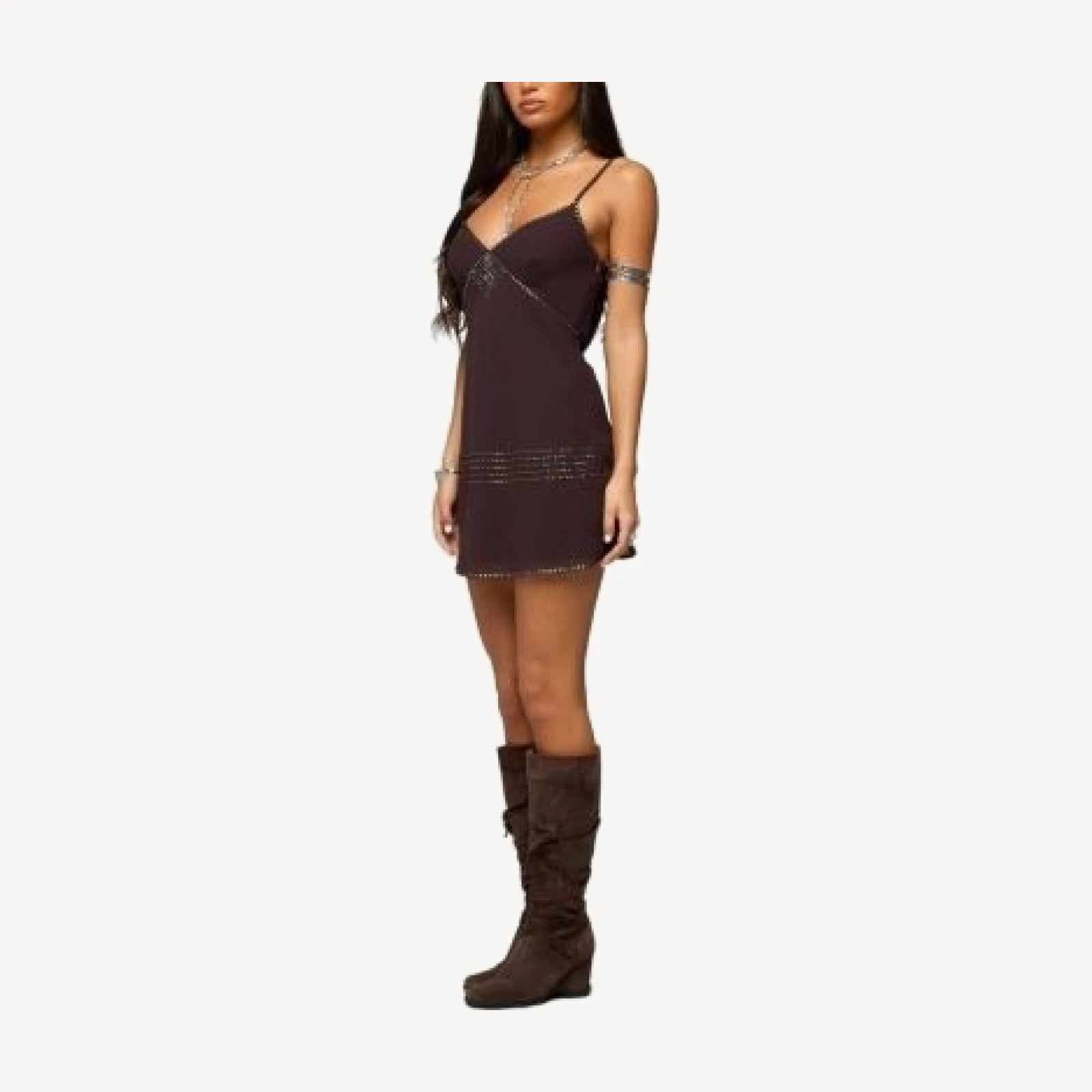 Edikted Raquelle Beaded Mini Dress