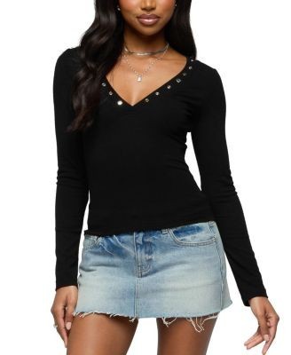 Edikted Rossie Stud & Button Top