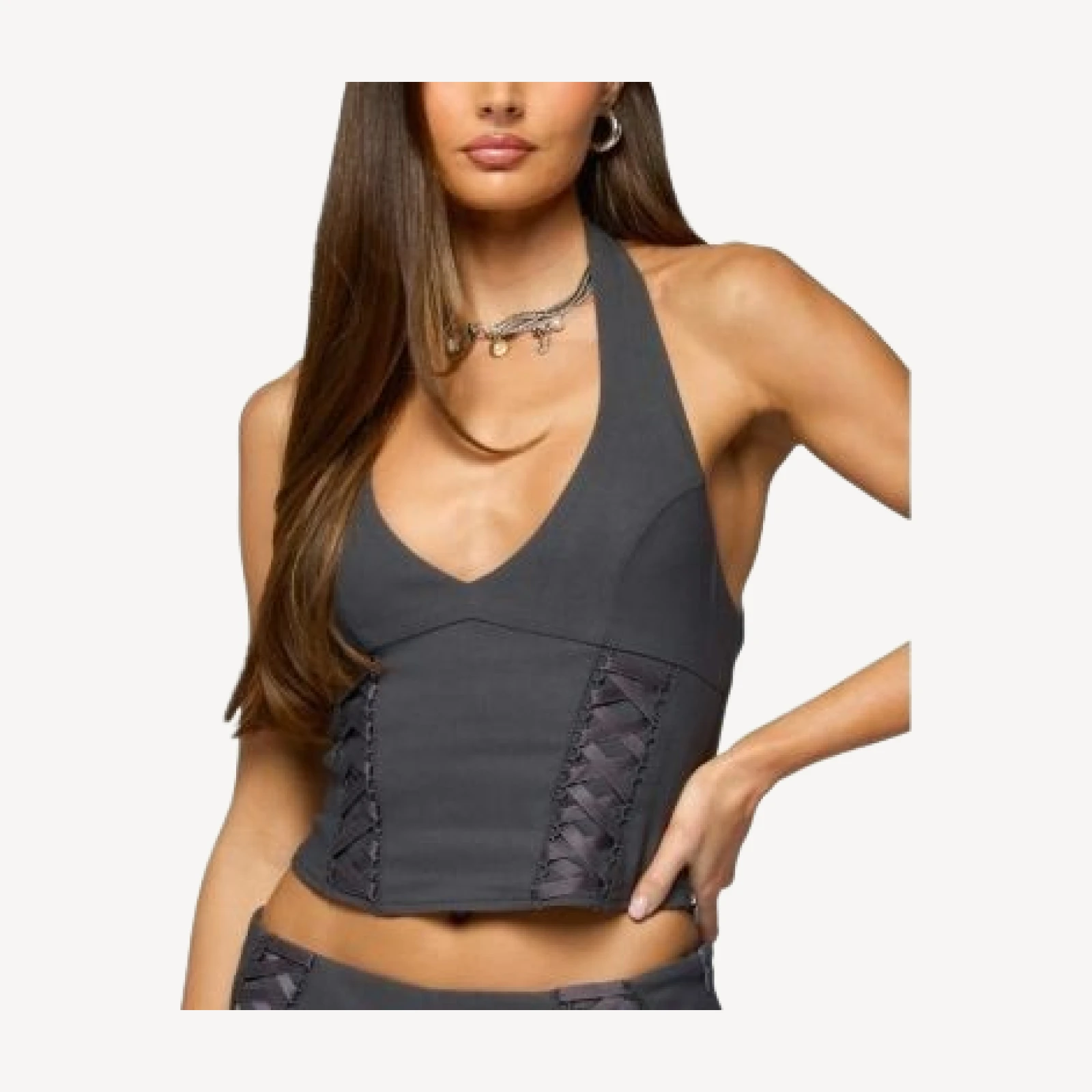 Edikted Lirah Laced Up Halter Top