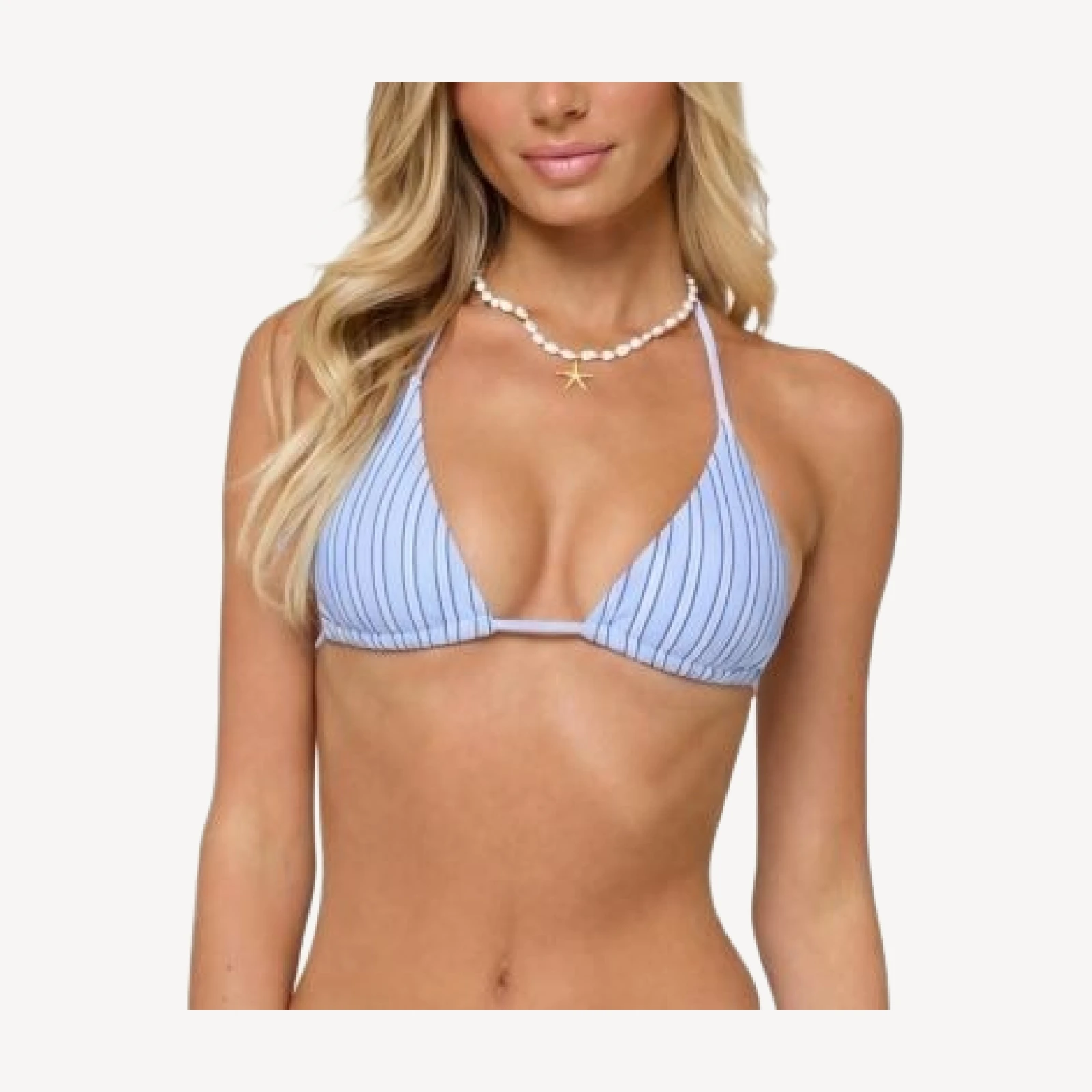 Edikted Blonca Striped Triangle Bikini Top