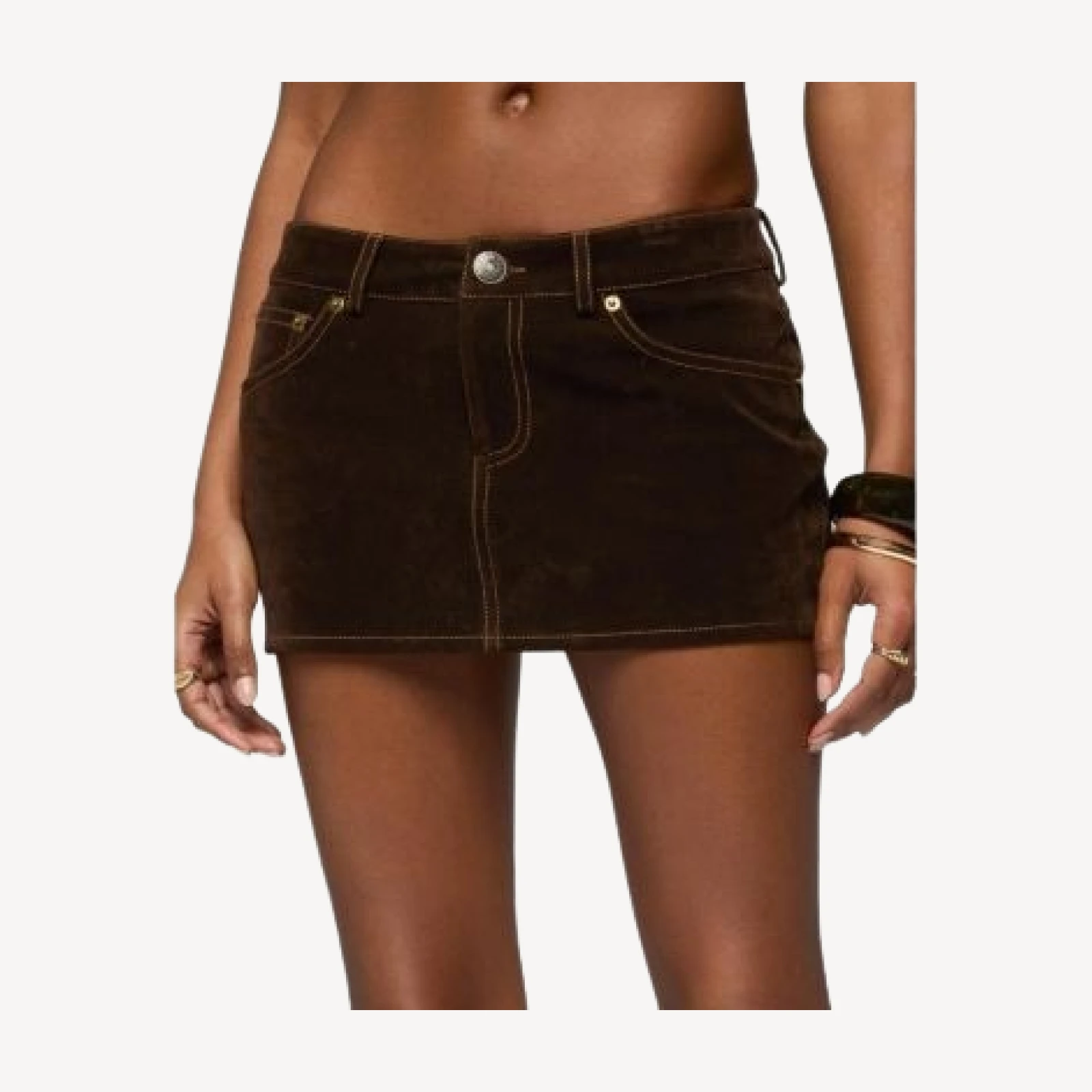 Edikted Gracen Faux Suede Mini Skort