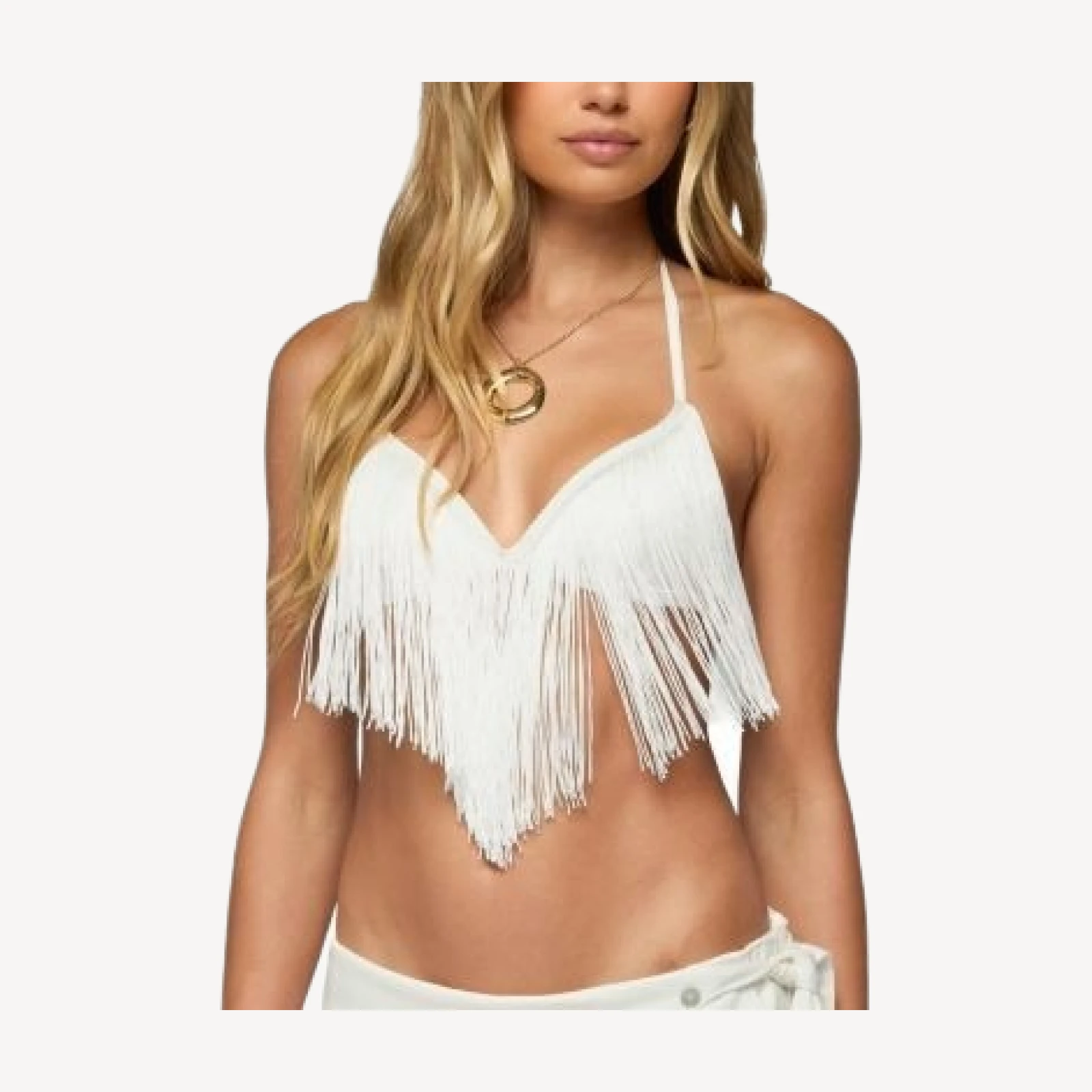 Edikted Kienna Fringed Bra Top
