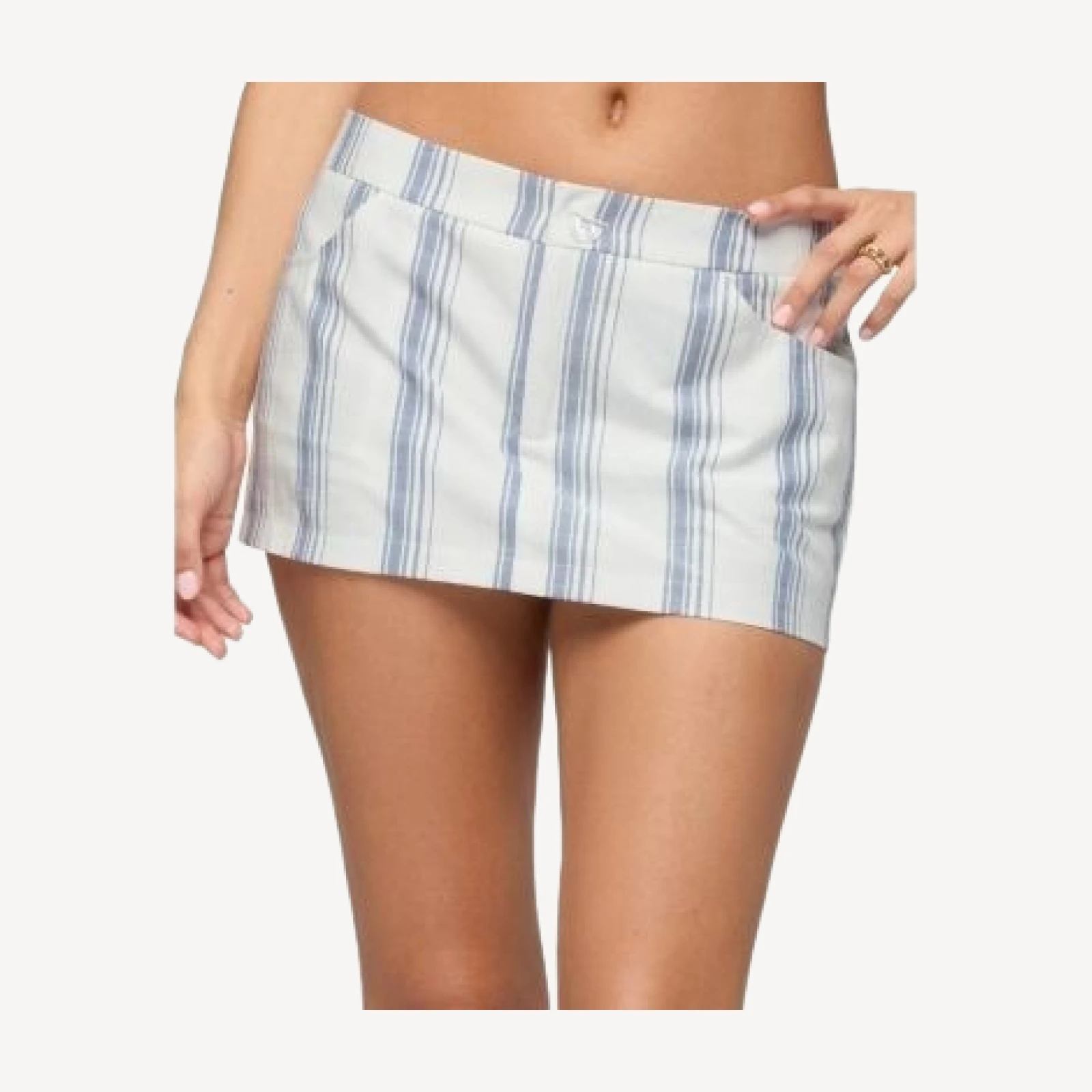 Edikted Multi Stripe Linen Look Mini Skort