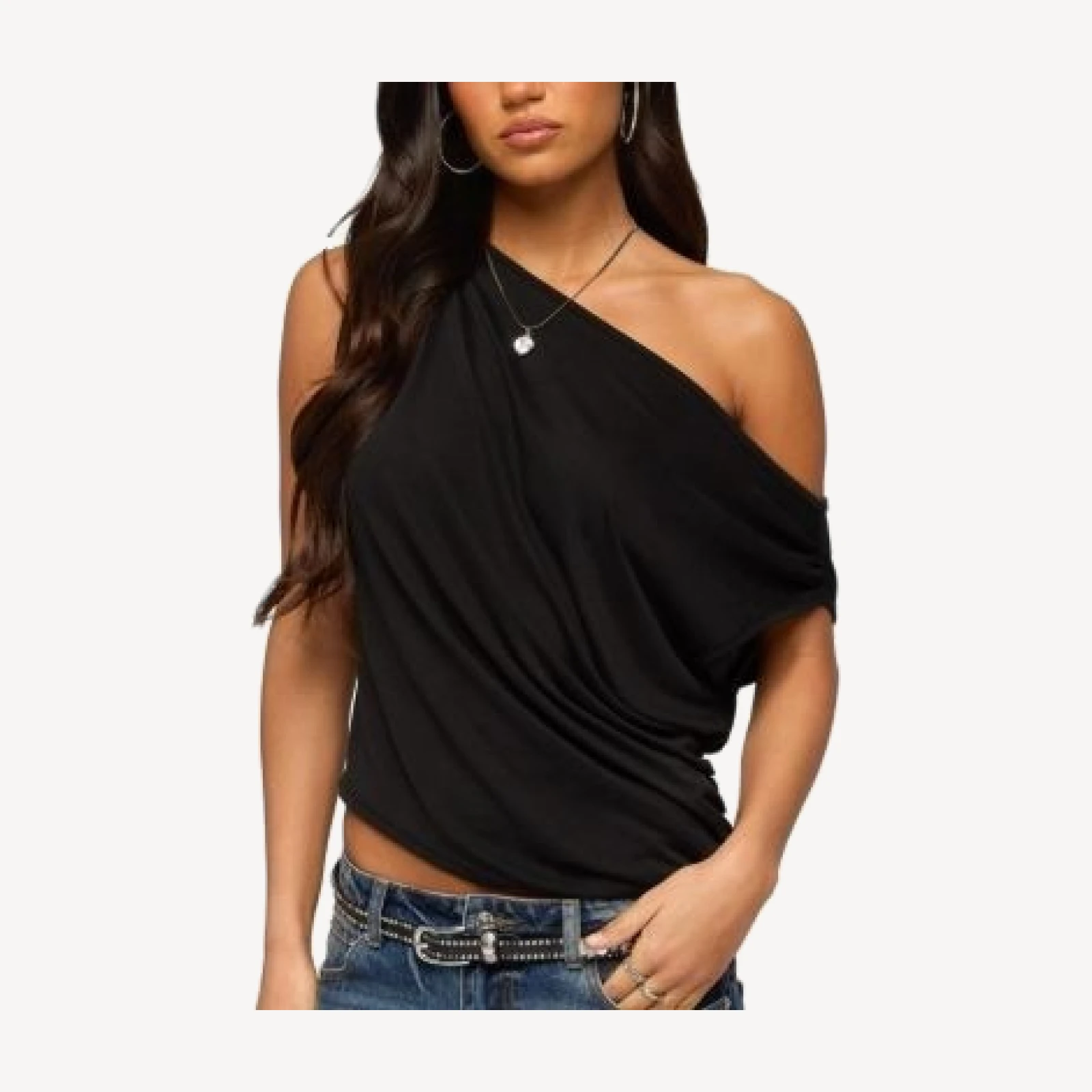 Edikted Ofelia Asymmetric Off Shoulder Ruched Top
