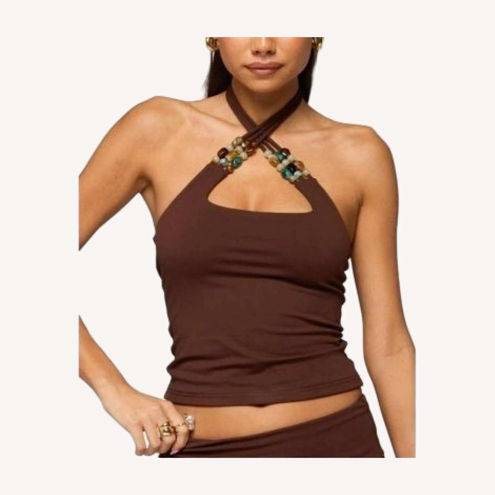 Edikted Thia Bead Halter Top
