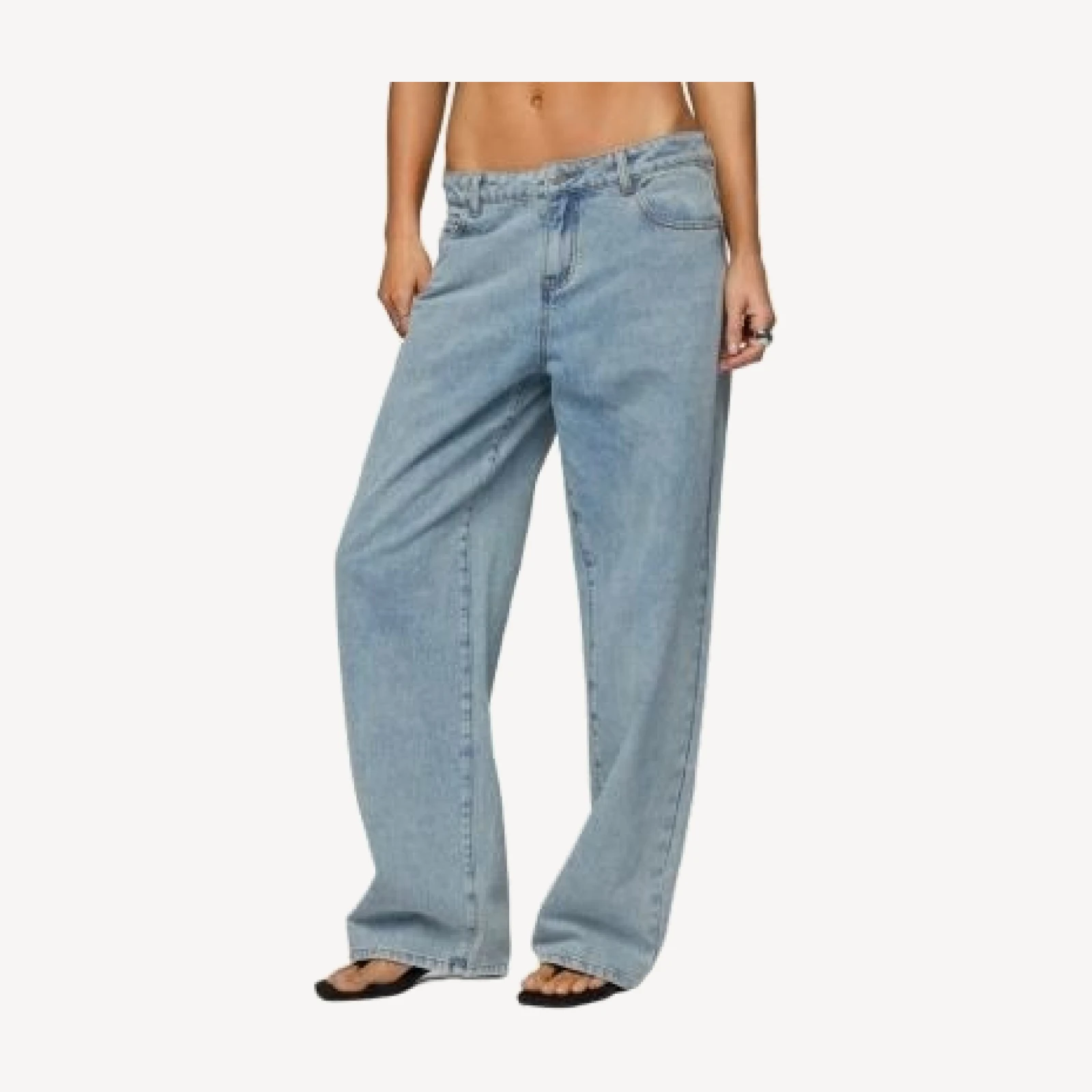 Edikted Dalina Washed Low Rise Baggy Jeans