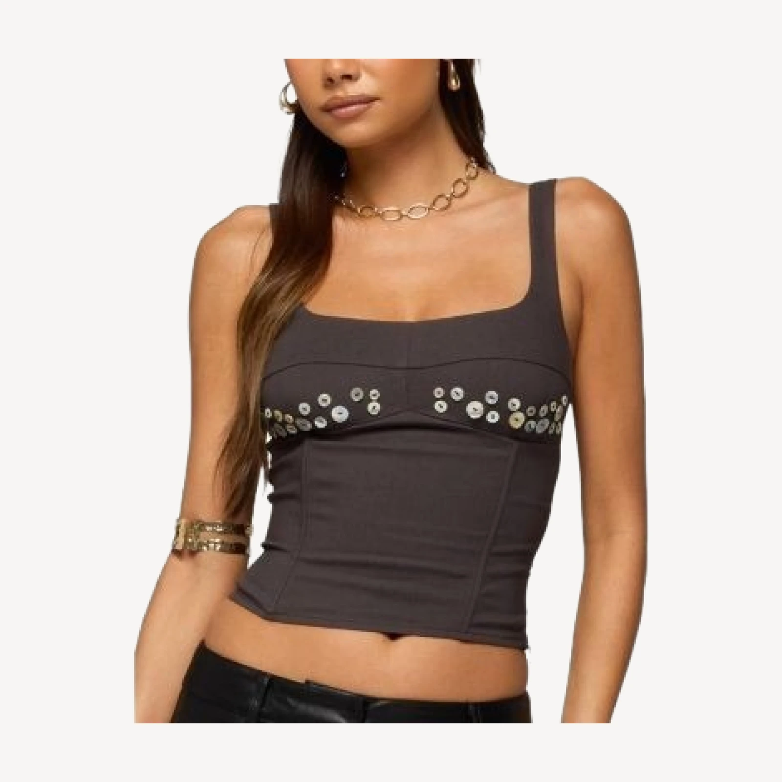 Edikted Libbie Iridescent Button Corset