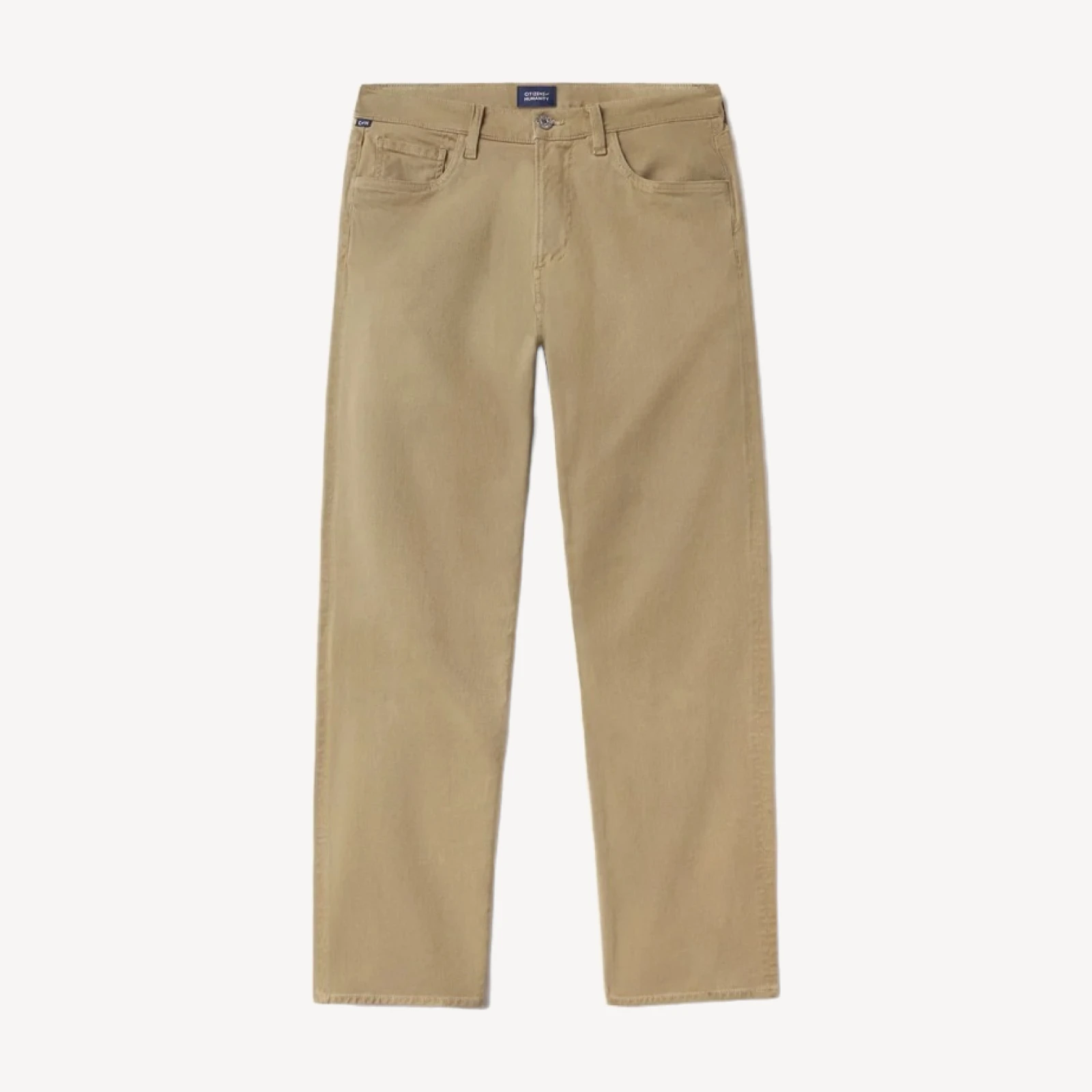 Elijah Straight Cashmere Touch Twill in Olive Khaki