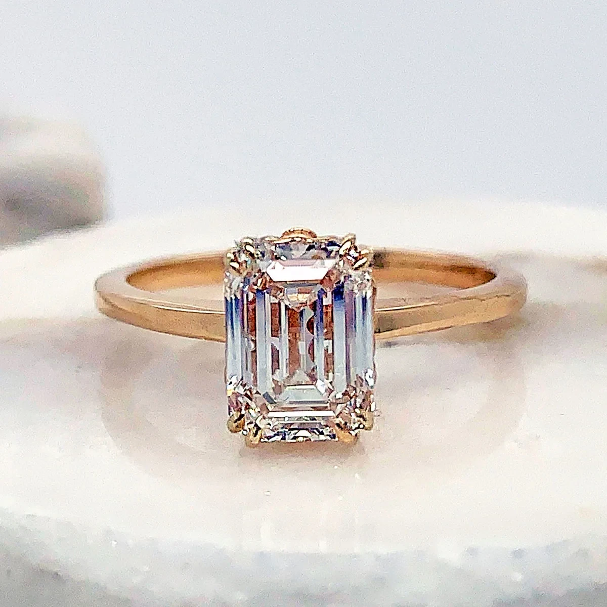 Hazeline Solitaire Ring - Yellow Gold & White Diamond