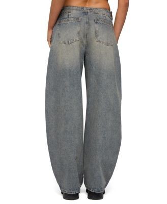 Edikted Side Belt Low Rise Barrel Jeans