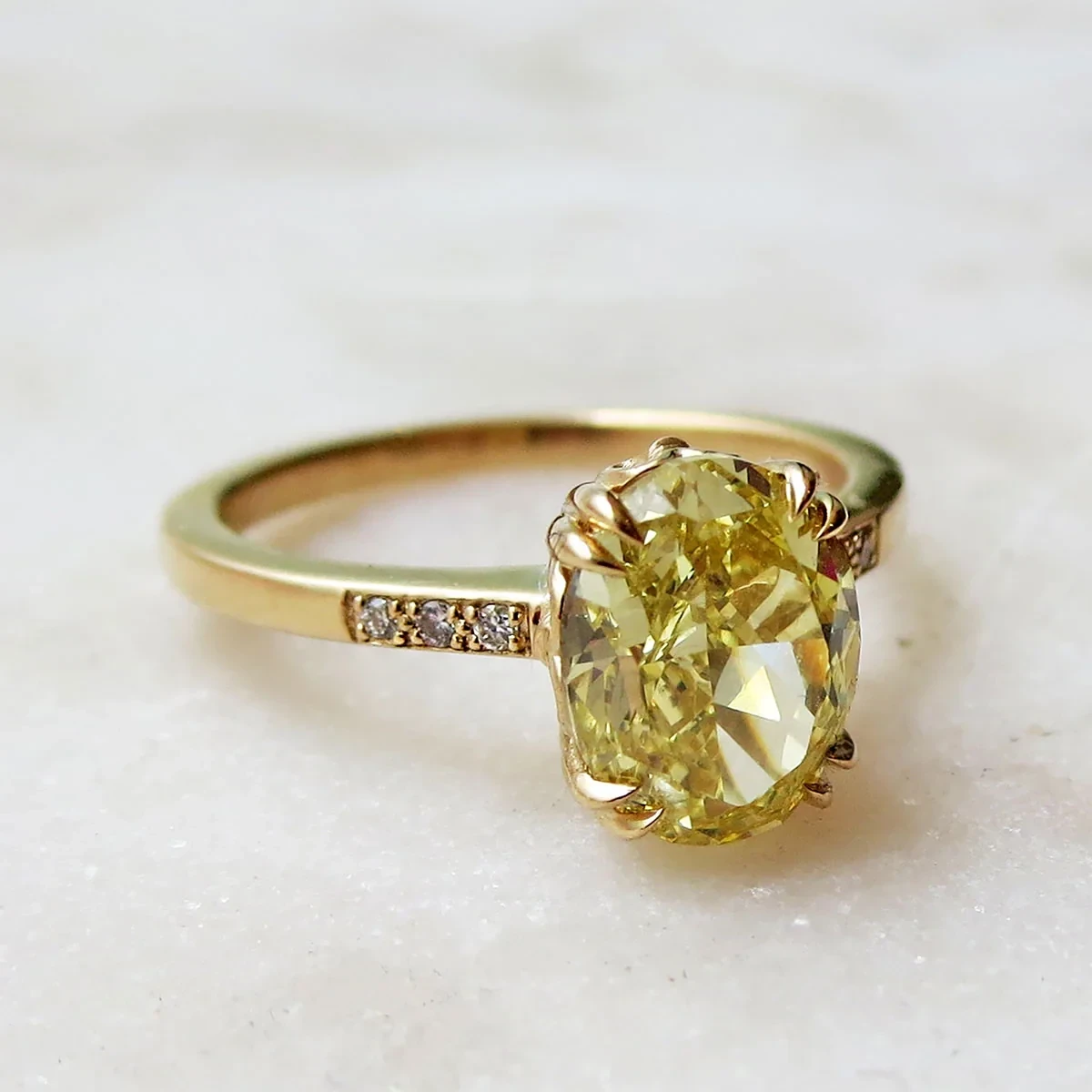 Hazeline Solitaire Ring - Yellow Gold & Yellow Diamond