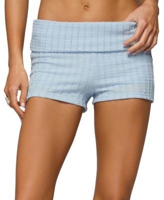 Edikted Iyara Textured Knit Foldover Micro Shorts