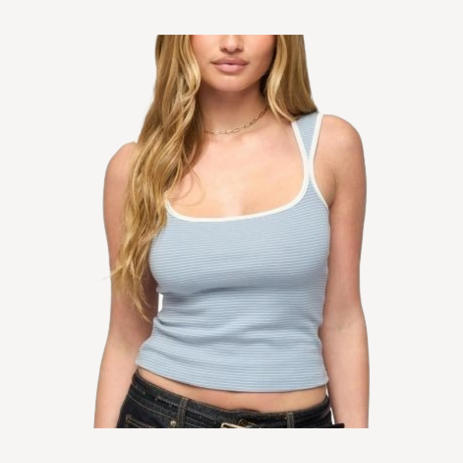 Edikted Valentena Striped Square Neck Tank Top