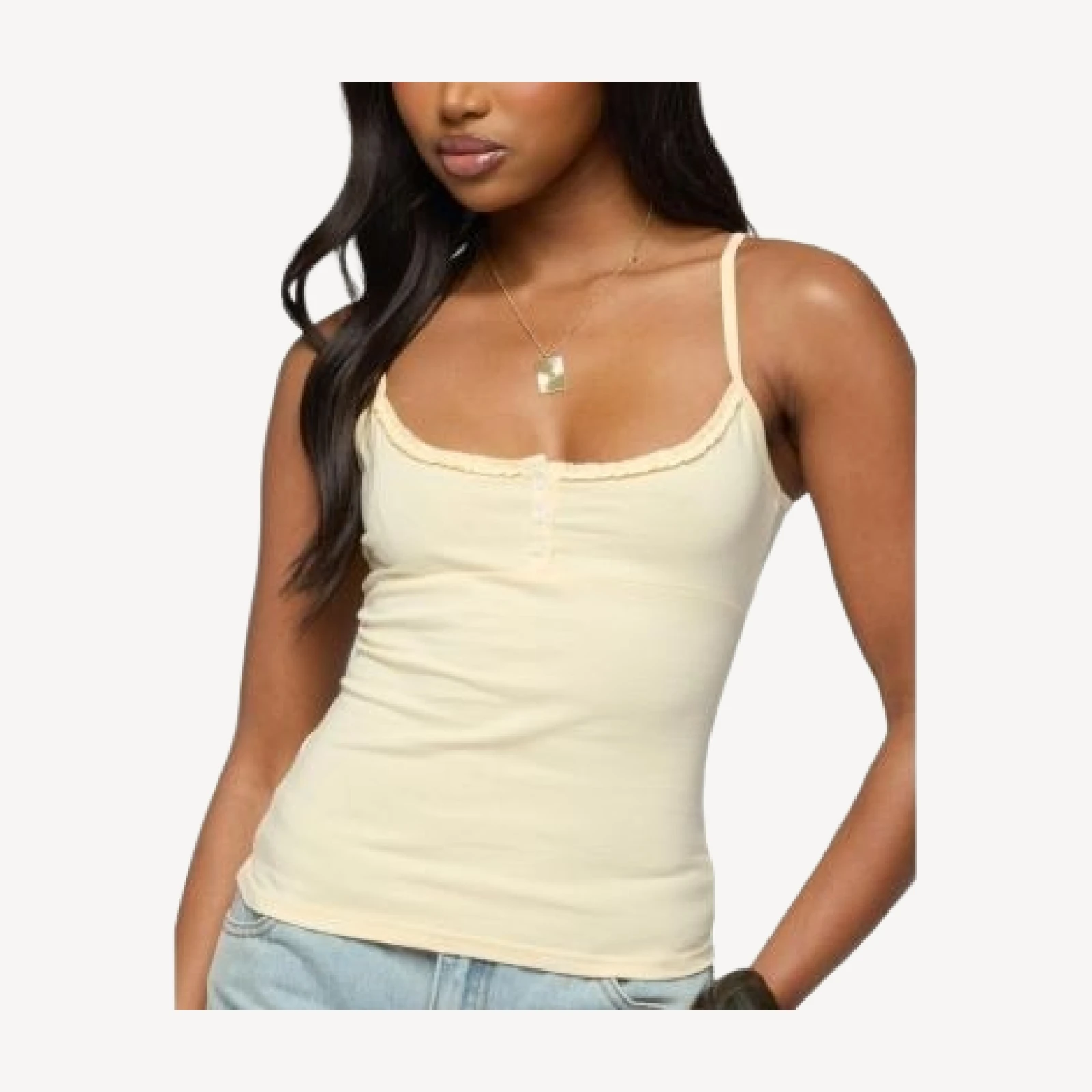 Edikted Oksana Henley Tank Top
