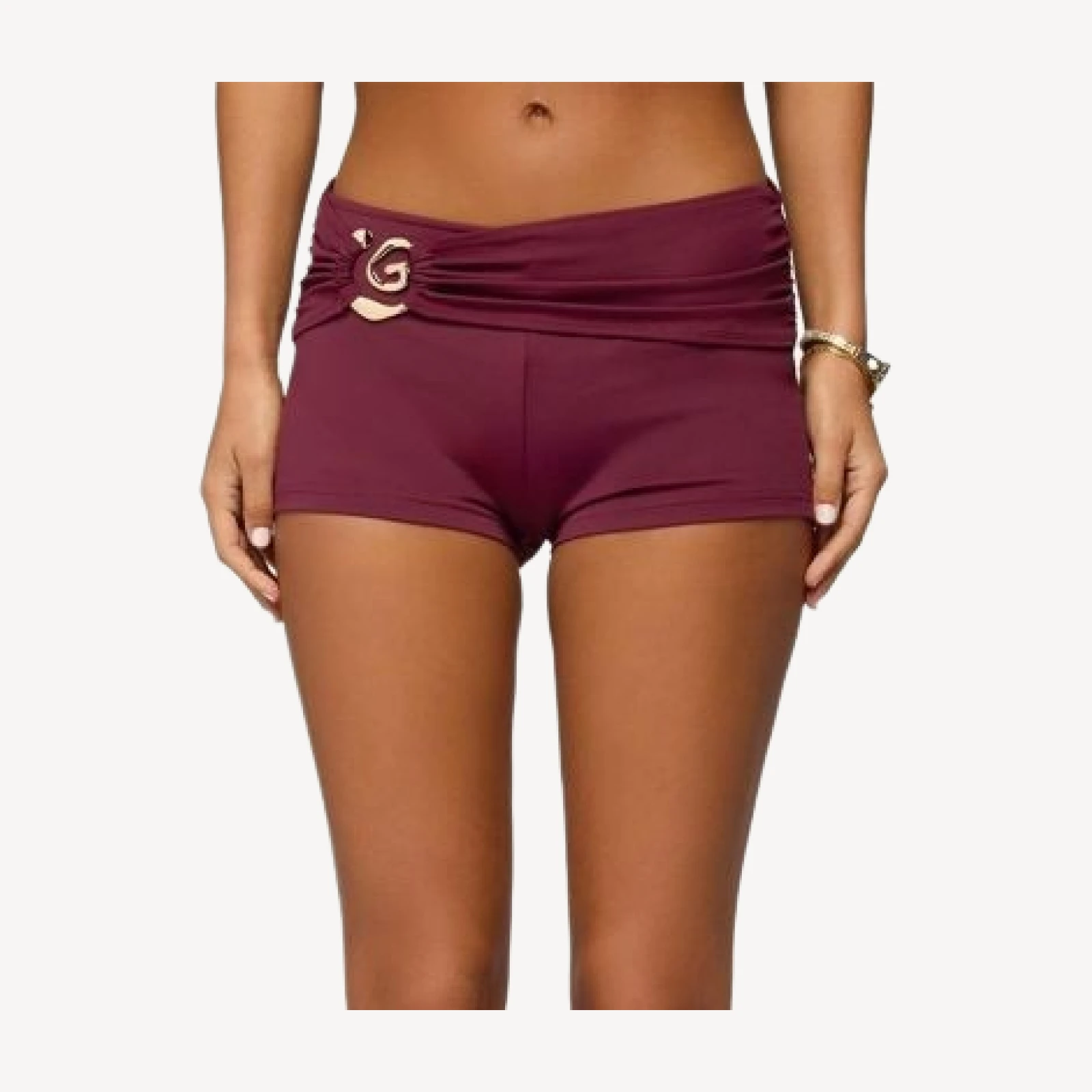 Edikted Rusana Swirl Ruched Micro Shorts