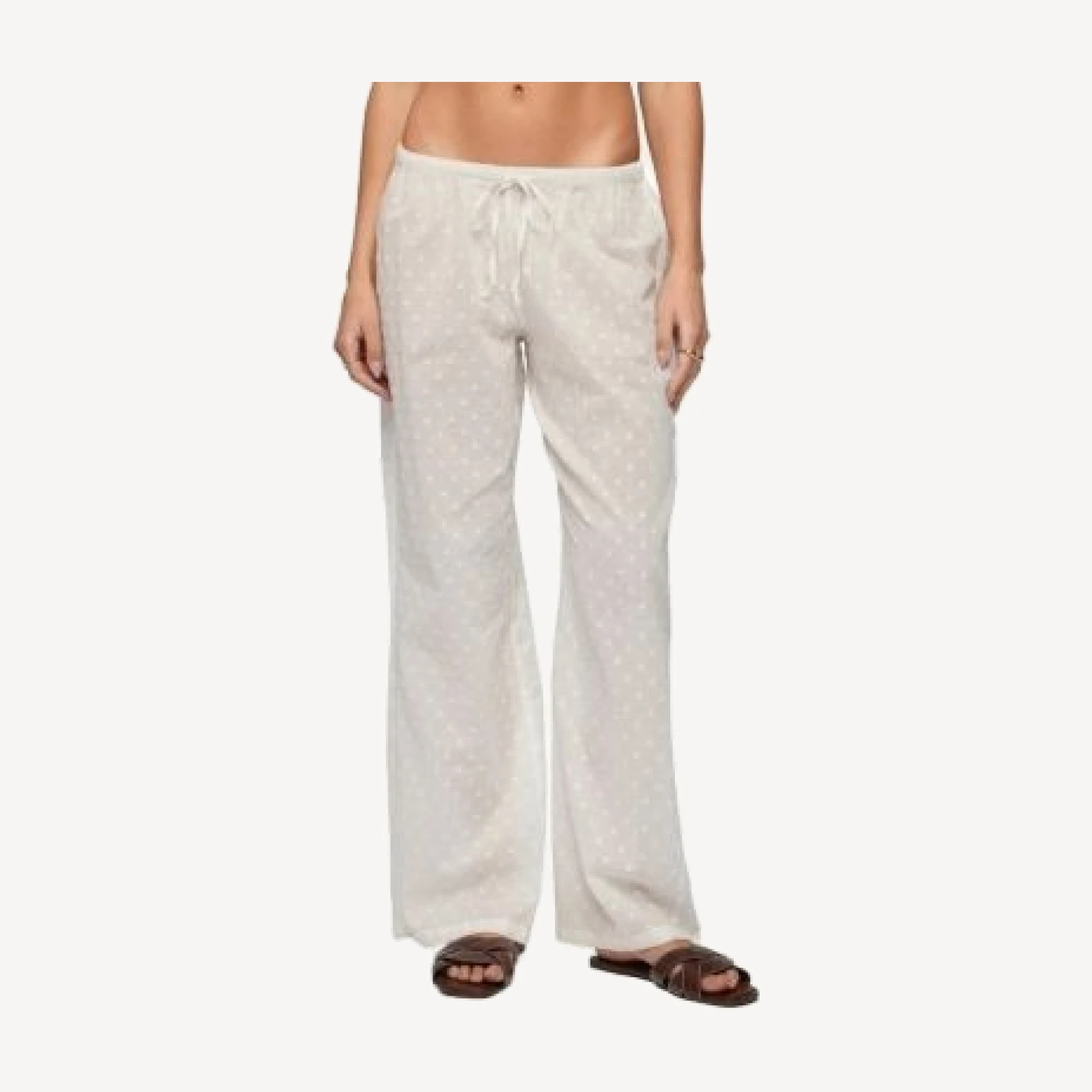 Edikted Embroidered Polka Dot Sheer Cotton Pants