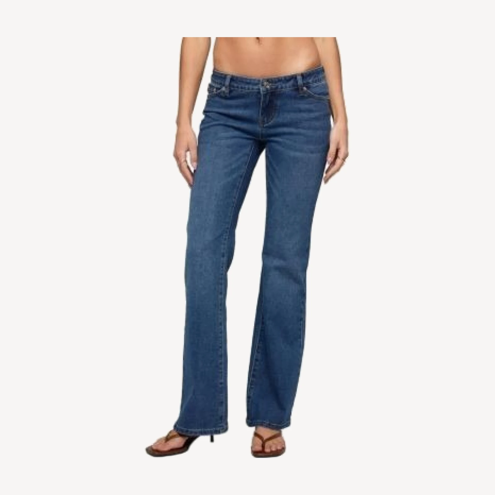 Edikted Vania Ultra Low Rise Bootcut Jeans
