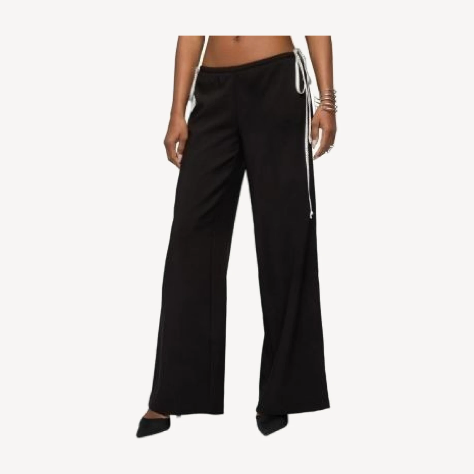 Edikted Mikah Dotted Ribbon Wide Leg Pants
