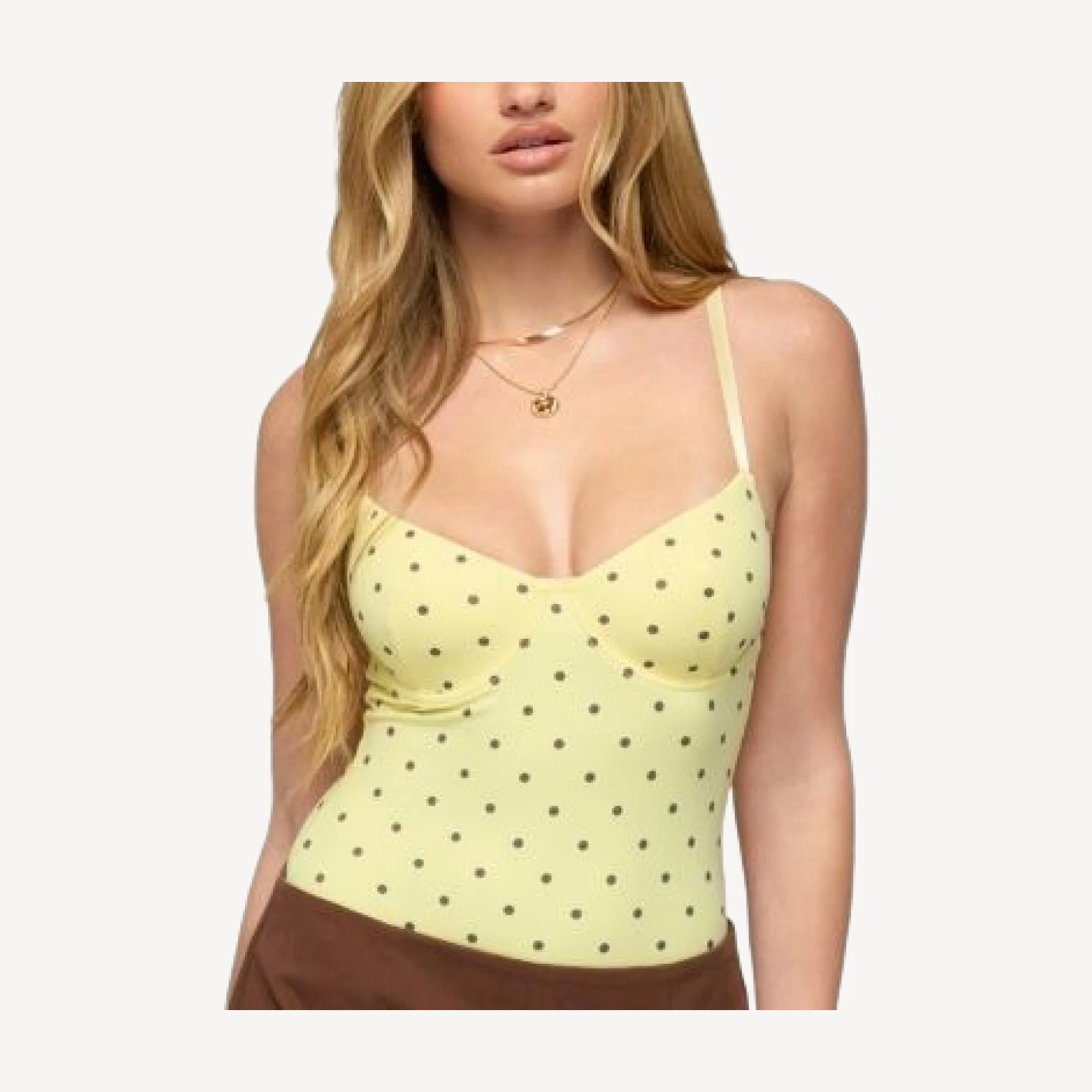 Edikted Gabriana Polka Dot Cupped Bodysuit