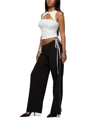 Edikted Mikah Dotted Ribbon Wide Leg Pants