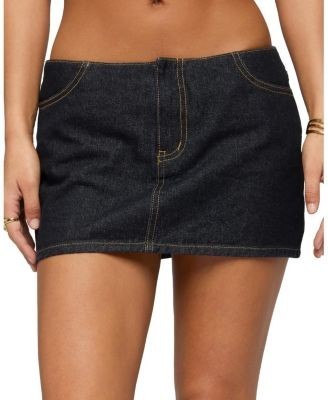 Edikted Leire No Waistband Denim Mini Skort