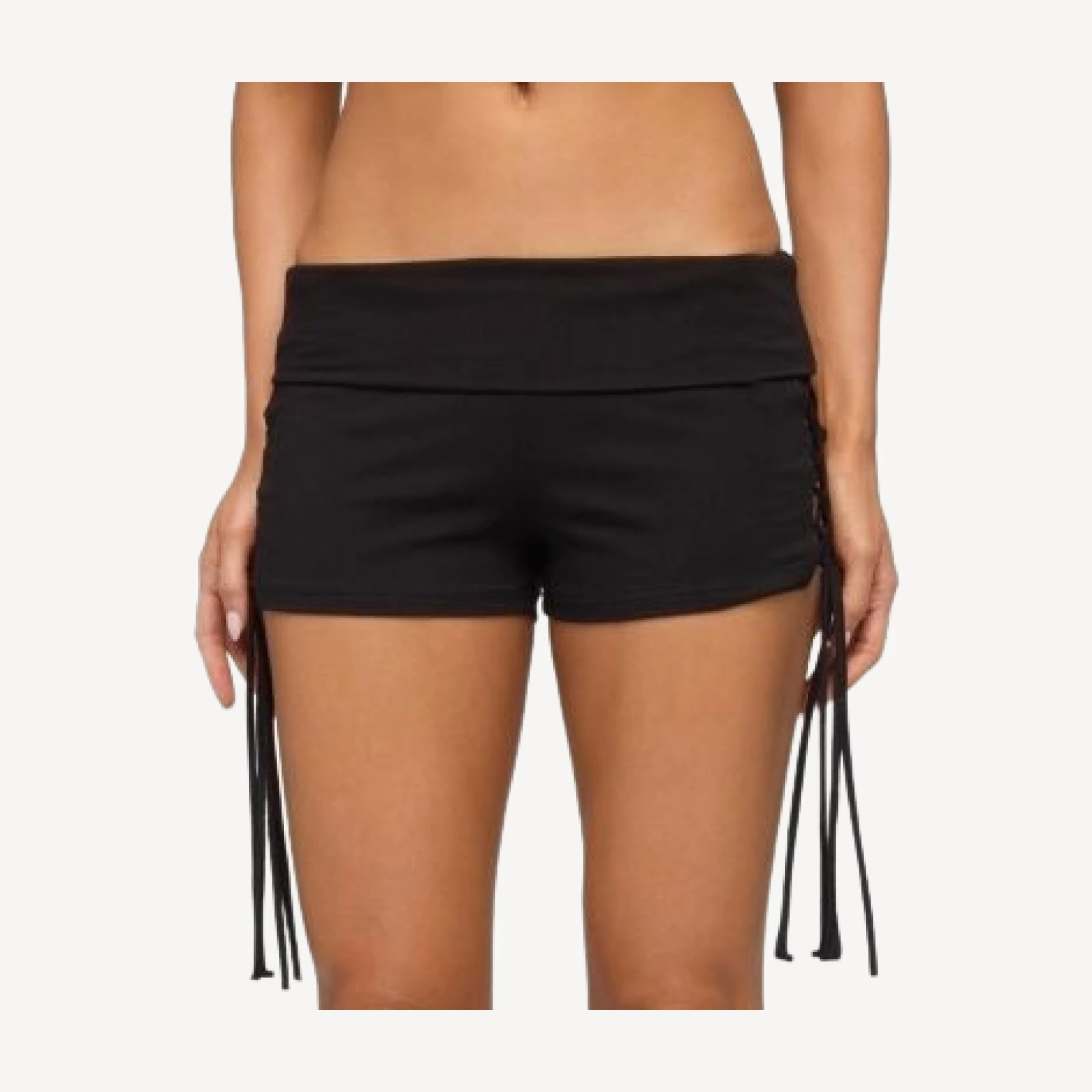 Edikted Saffyre Lace Up Foldover Shorts