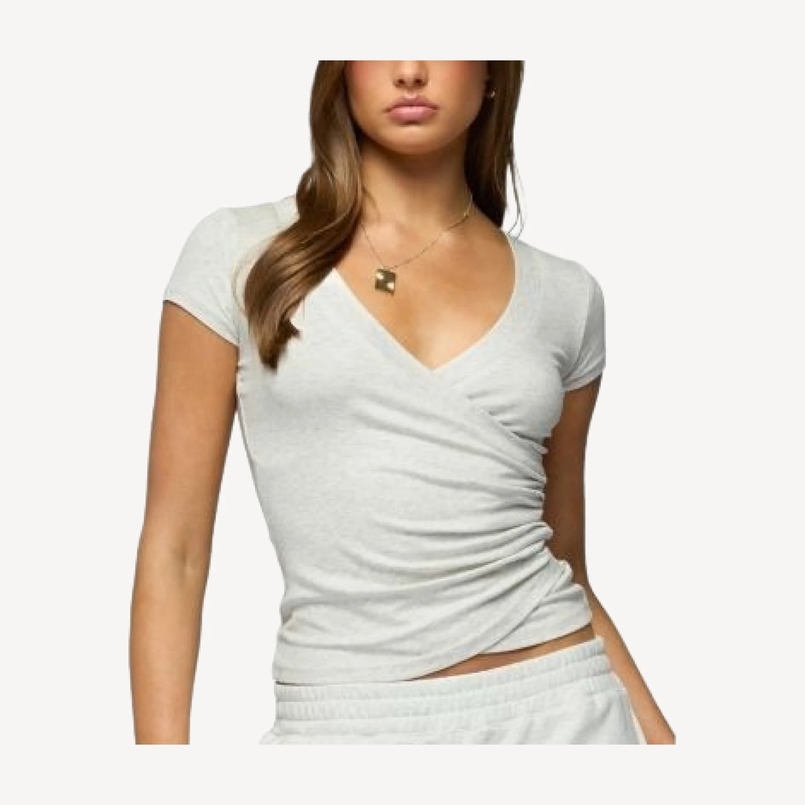 Edikted Iria V Neck Wrapped Top