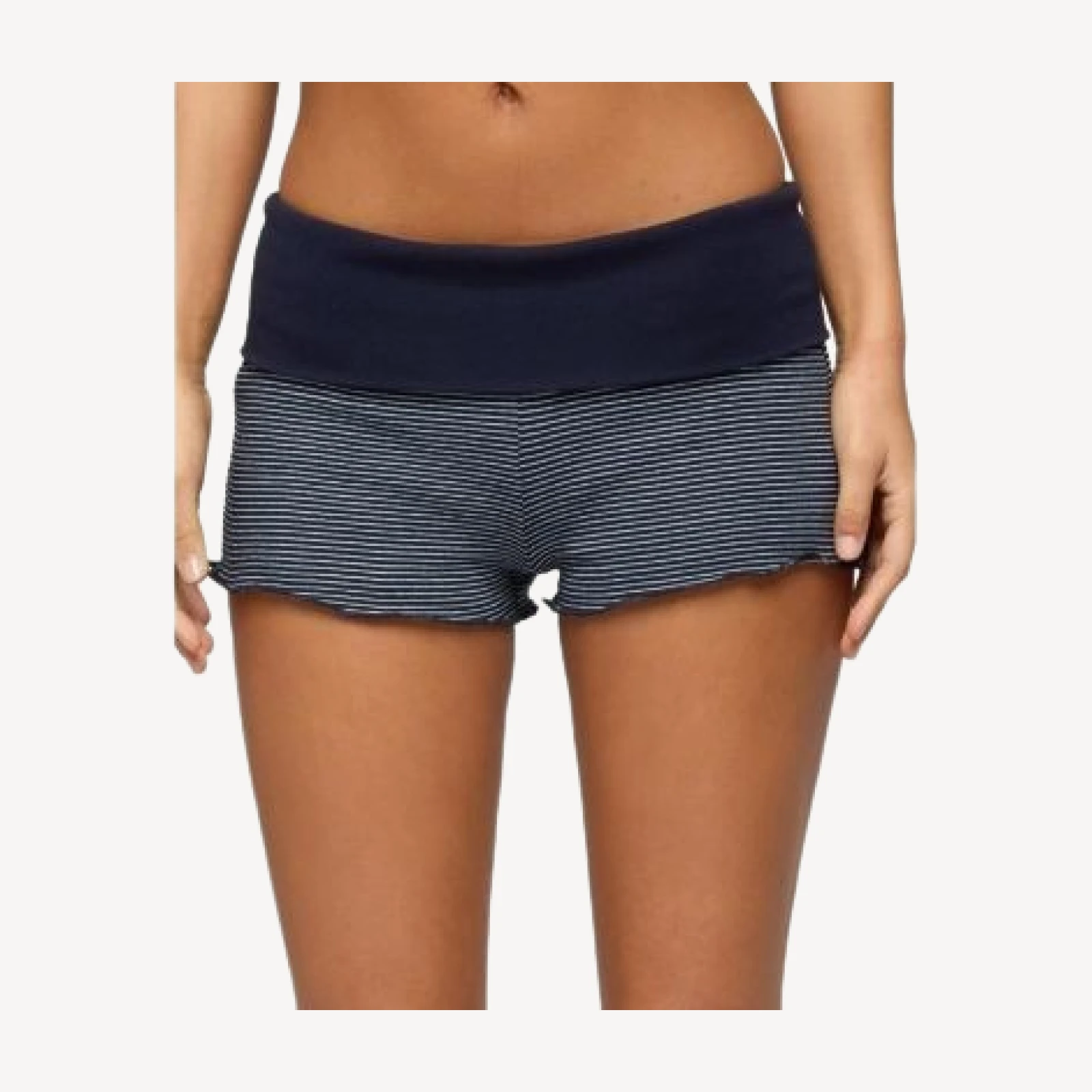 Edikted Nour Contrast Striped Foldover Shorts