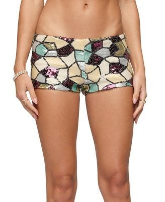 Edikted Tatianna Mixed Sequin Micro Shorts