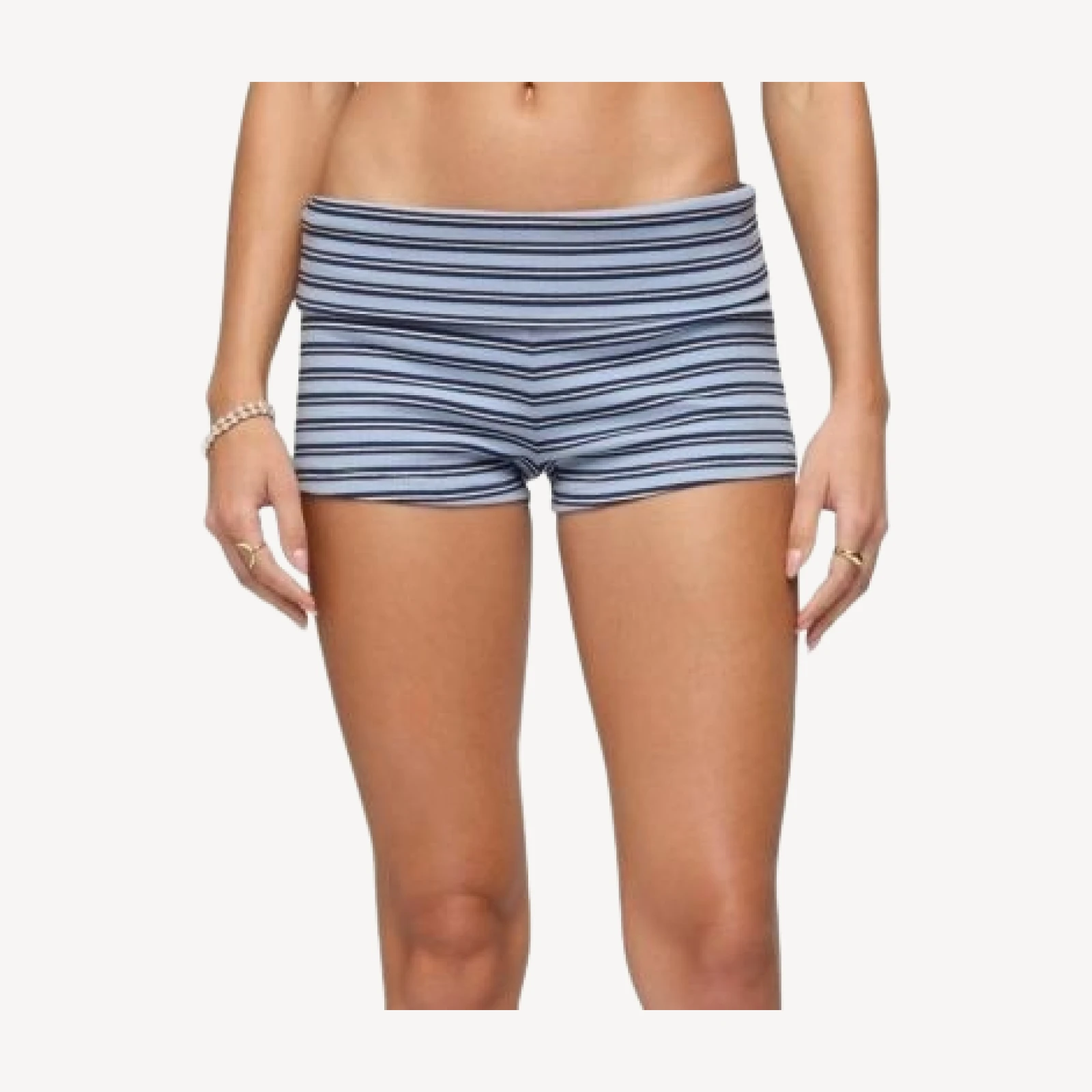 Edikted Hodaya Striped Foldover Micro Shorts