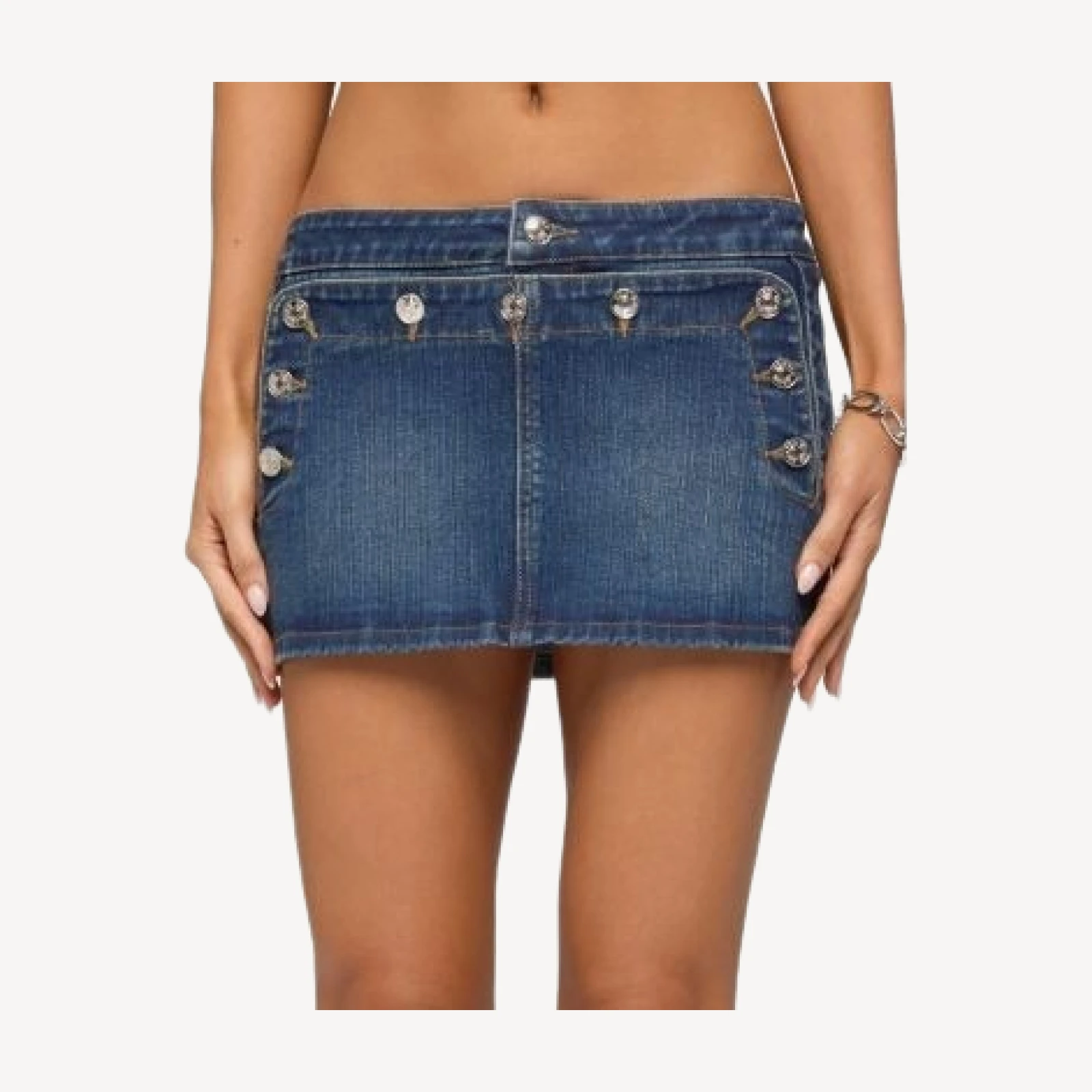 Edikted Fridie Buttoned Denim Mini Skort