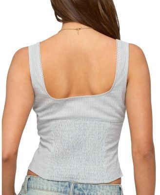 Edikted Katiya Pinstripe Button Up Top